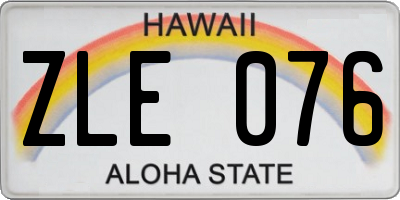HI license plate ZLE076
