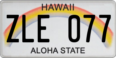 HI license plate ZLE077