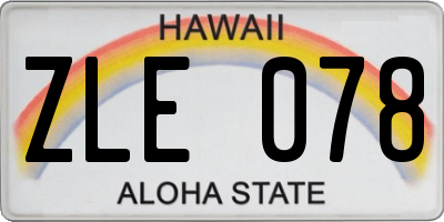 HI license plate ZLE078