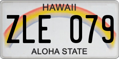 HI license plate ZLE079