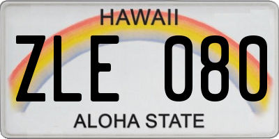 HI license plate ZLE080