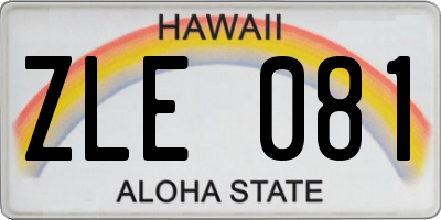 HI license plate ZLE081