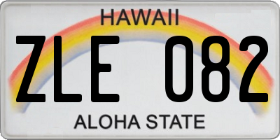 HI license plate ZLE082