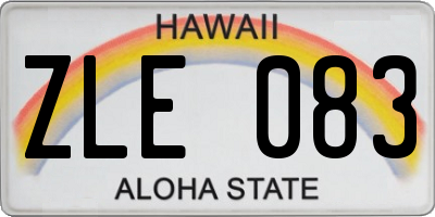 HI license plate ZLE083