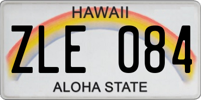 HI license plate ZLE084