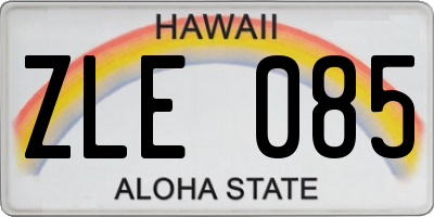 HI license plate ZLE085