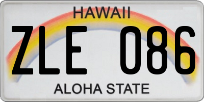 HI license plate ZLE086