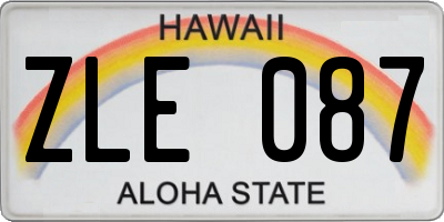 HI license plate ZLE087