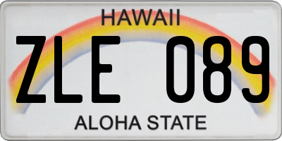 HI license plate ZLE089