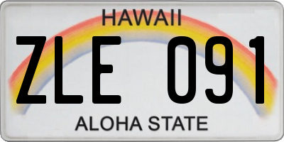 HI license plate ZLE091
