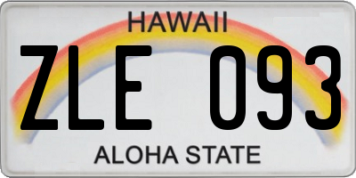 HI license plate ZLE093