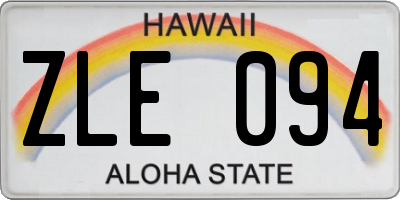 HI license plate ZLE094