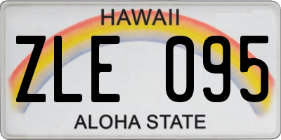 HI license plate ZLE095