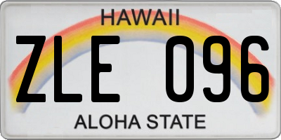 HI license plate ZLE096