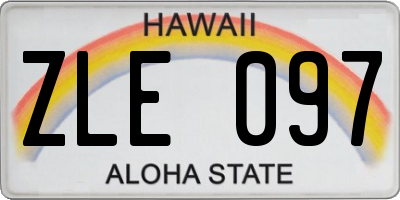 HI license plate ZLE097