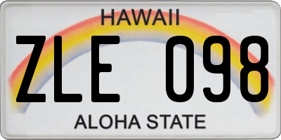 HI license plate ZLE098