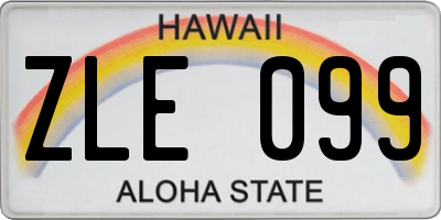 HI license plate ZLE099