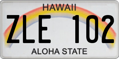 HI license plate ZLE102