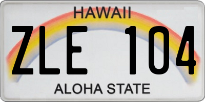 HI license plate ZLE104