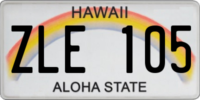 HI license plate ZLE105