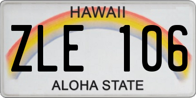 HI license plate ZLE106