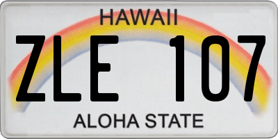 HI license plate ZLE107