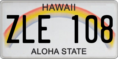 HI license plate ZLE108