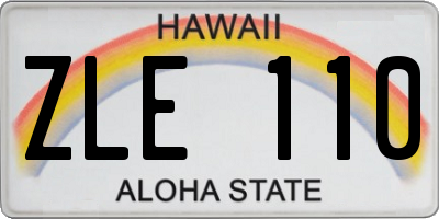 HI license plate ZLE110