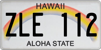 HI license plate ZLE112