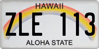 HI license plate ZLE113