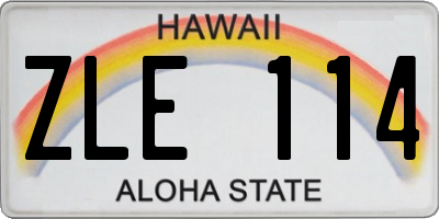 HI license plate ZLE114