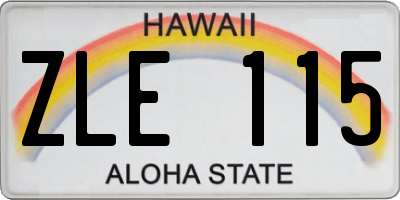 HI license plate ZLE115