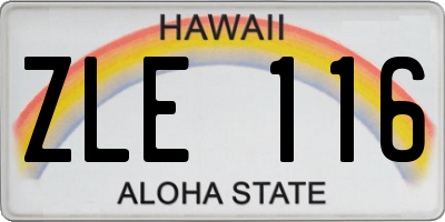 HI license plate ZLE116