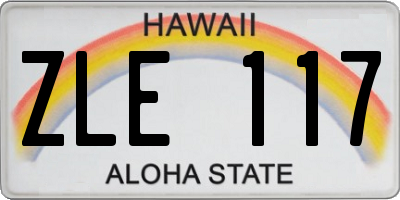 HI license plate ZLE117