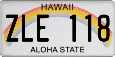 HI license plate ZLE118