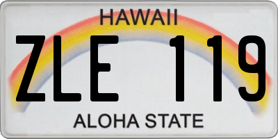 HI license plate ZLE119