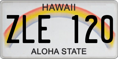 HI license plate ZLE120