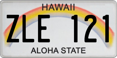 HI license plate ZLE121