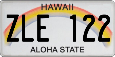 HI license plate ZLE122