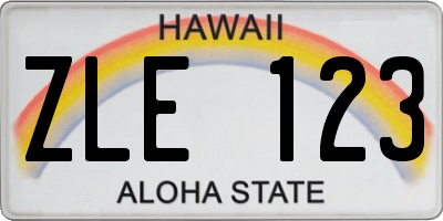 HI license plate ZLE123