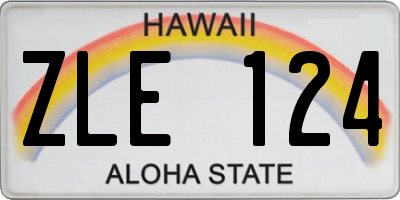 HI license plate ZLE124