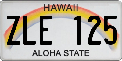 HI license plate ZLE125