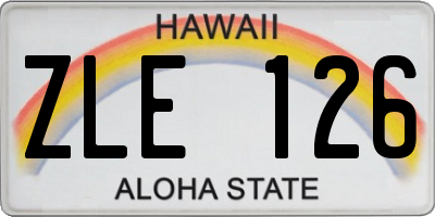 HI license plate ZLE126