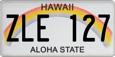 HI license plate ZLE127