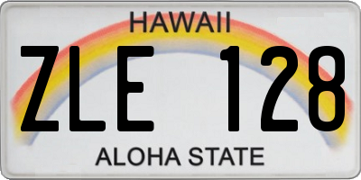HI license plate ZLE128