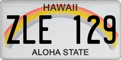 HI license plate ZLE129