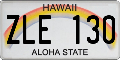 HI license plate ZLE130