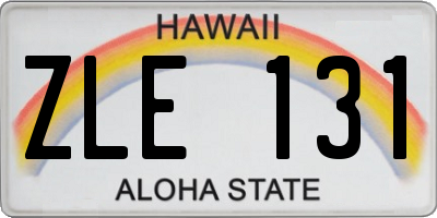 HI license plate ZLE131