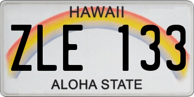 HI license plate ZLE133