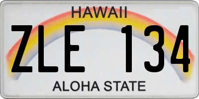 HI license plate ZLE134